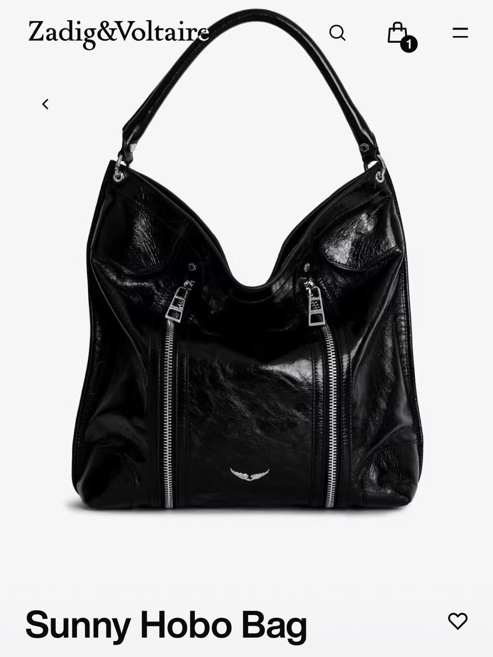 Zadig & Voltaire Sunny Hobo Bag black, tote, travel